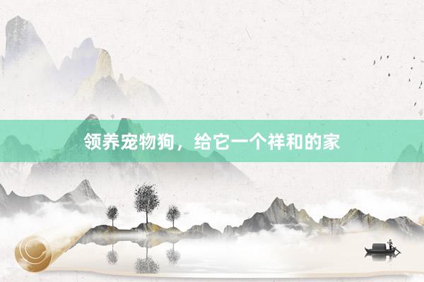 领养宠物狗，给它一个祥和的家